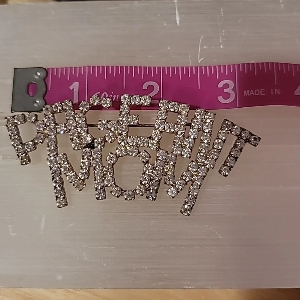 PAGENT Mom Cubic Zirconia Brooch